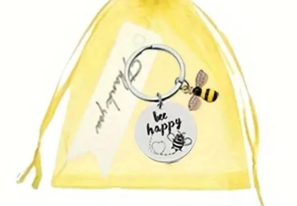 Bee Happy Keychain